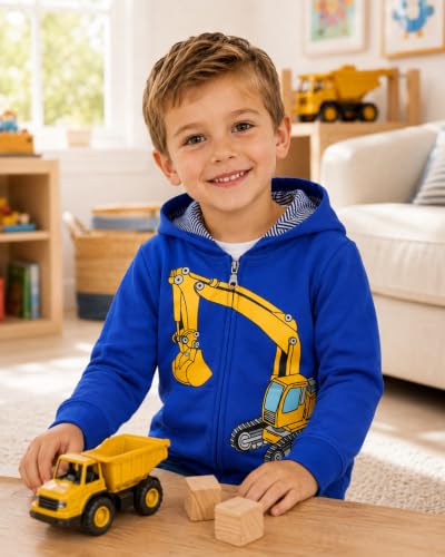 Image of Popshion Boys Toddler Cartoon Dinosaur Hoodies Jacket Cool Long Sleeve Zipper Hooded Sport Sweatshirt Coat for Kids 1-7 Years