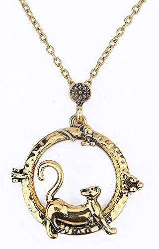 Collier loupe avec pendentif chat mignon pour lecture quotidienne des seniors