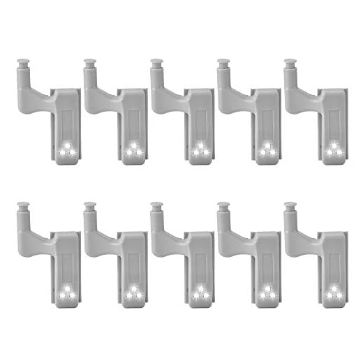 10 unidades de detector de movimiento de bisagra con luz nocturna LED de 0,25 W, para cocina, dormitorio, salón, armario, armario ropero