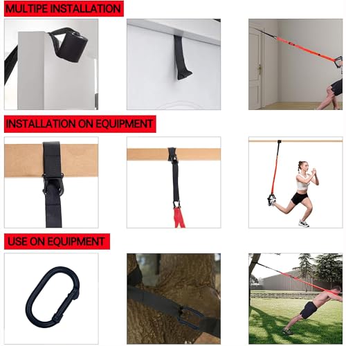Image of Bodyweight Resistance Training Straps, Complete Home Gym Fitness Trainer kit for Full-Body Workout, Included Door Anchor, Extension Strap, Fitness Guide