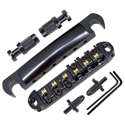 Abr-1 Style Tune-o-matic Bridge Tailpiece Gold for Gibson Les Paul Gear Replacement (black)