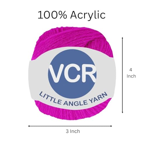 Image of VCR 4 Ply Neon Pink Little Angle Yarn, 25 Grams, 92 Meters Length, 100% Acrylic Soft Baby Knitting Yarn for Crochet, Newborn Sweaters, Soft Baby Socks, Mittens and Leggings, Pack of 1