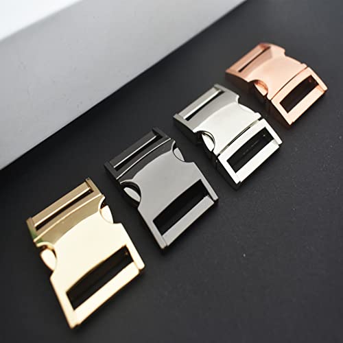 Bytiyar 6 Pcs 3/4 Inch(20Mm) Zinc Alloy Metal Buckle Double Side Quick Release Buckles For 20Mm Nylon Strap Backpack Webbing Belt Dog Collars, Gun Black #TOP1