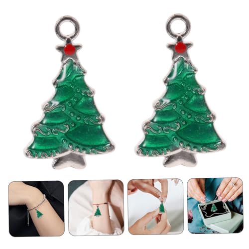 Breloques Sapin de Noël Émail Vert SHINEOFI : Composants Bijoux aux Finitions Soignées