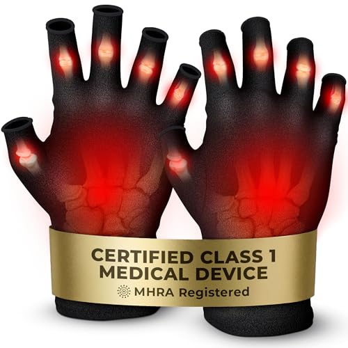 iMedic Arthritis Compression Gloves for Women & Men Fingerless Hand Support for Arthritis Carpal Tunnel & Raynauds MHRA-Registered Class 1 Medical Device 1 Pair Medium Black