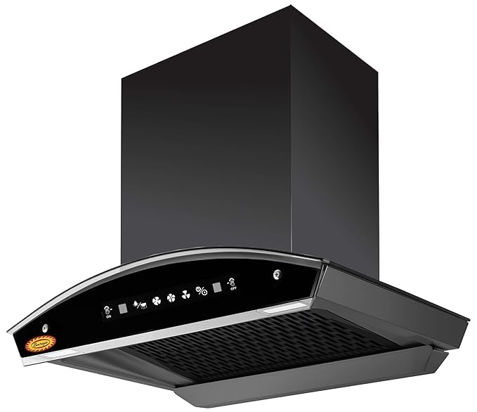 Image of Surya Chimney (SS60 Net) in 60cm with Features Auto Clean, Wave Sensor Black
