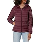 Amazon Essentials Women's Lightweight Long-Sleeve Full-Zip Water-Resistant Packable Hooded Puffer Jacket