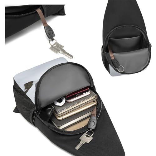Mochila Sling Backpack Crossbody Negro para Senderismo miniatura 5