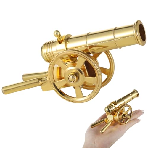 Napoleon Cannon Miniatura, Statua in lega dorata con canna girevole,
