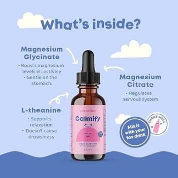 JoySpring Calmify Magnesium Glycinate and Genius Drops for Kids