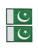 NIUYIBAO 2 PCS National Flag Patches Set, Argentina UAE Azerbaijan, 3.15 x 2 inches, Hook and Loop Fastener, for Clothes, Backpacks, Hats (Pakistan)