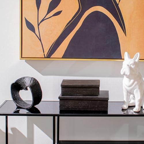 Statue Moëbius aluminium noir texturé avec socle stable pour meuble - 6