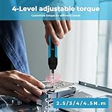 37Pcs Cordless Screwdriver Set,4V Rechargeable Electric Screwdriver 1500mAh Battery,300RPM Speed,4.5N.m Max Torque,Automatic Straight Handle,1/4" Chuck,Compact Power Tool for DIY & Home Repair - Image 8
