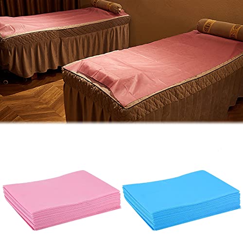 MENAYODA 100 sábanas desechables para camillas de masaje, 80 x 180 cm, resistentes al agua, para salones de masajes, spa y tatuajes, color rosa