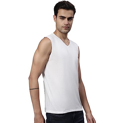 Image of Mack Jonney Regular Fit Cotton Solid Gym Vest for Men-V SL ANTHRA 01-P