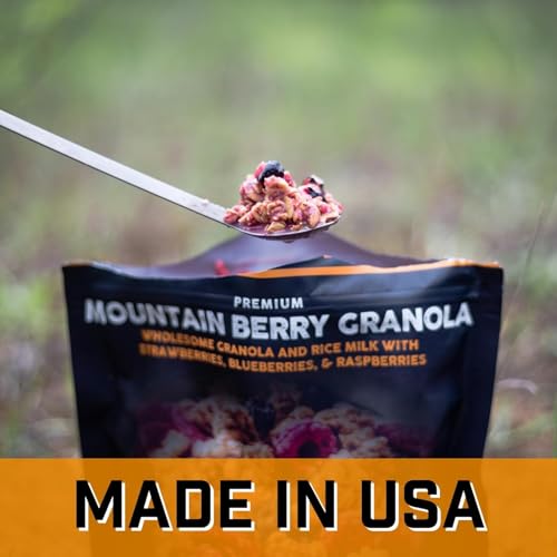 Peak Refuel Mountain Berry Granola 2-Pack | Freeze Dried Backpacking, Camping & Emergency Prep Food | 2 Servings Pouches | 2 Servings Per Pouch