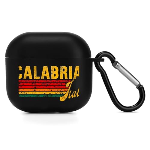 Calabria Italy 2Case for AirPods 4 2024, Soft Silicone Protective Cover with Keychain, Supports Wireless & Wired Charging, Visible LED Light, Anti-Scratch Anti-Yellow Shockproof Skin for AirPods 4