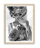 iHery Natural OAK Wood Woman Reading in Hair Salon Framed Wall Art, 12x16 in Fashion Canvas Prints, Beige Logs Black and White Wall Art Decor, Set of 1 Teen Girl Bathroom Decor, Bedroom Poster