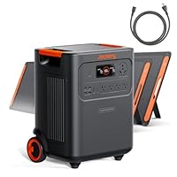 Jackery HomePower 3600 Plus Portable Power Station with AC Cable and 2x 200W Solar Panels, 3600W AC Output, 3584Wh Solar Generator, Expandable up to 43kWh, Essential Home Backup for Home Use