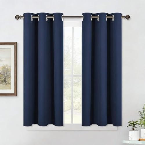 Rideau thermique isolant 290 x 280 cm opaque occultant bleu