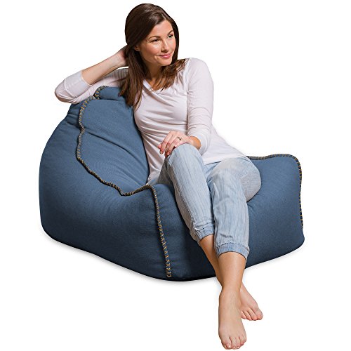 Laguna Lounger Captains Chair Indoor & Outdoor Bean Bag Chair, Blue