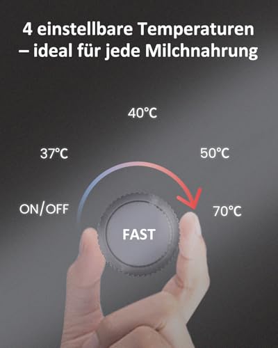 Flaschenzubereiter für Babys,Flaschenwärmer Baby,Instant Warmer,Wasserspender für Sofortige Herstellung von Formelflaschen,4 Temperaturen 72H Smart Thermostat, Heißwasserspender, Schwarz 6