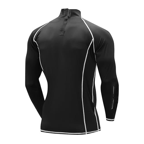 Hockey Shirt with Neck Guard for Adult and Youths,Long Sleeves Compression Shirt with Integrated Neck Guard2