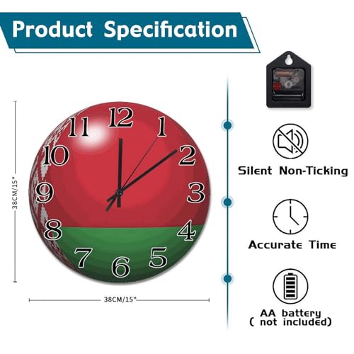Horloge murale Biélorussie décorative pour salon et style ferme - 7