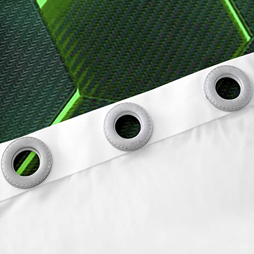 Cortinas de ventana ultra suaves para dormitorio con diseño geométrico de colmena verde 6
