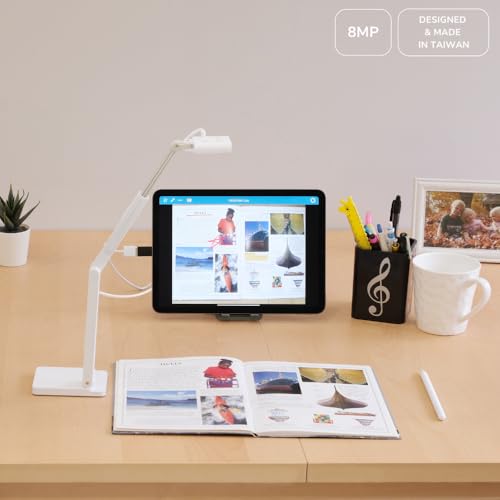 OKIOCAM S2-4K 書画カメラ/WEBカメラ/実物投影機 UHD 800万画素 10cm近接撮影 PC Mac iPad (USB-Cモデルのみ) 対応 マイク内蔵 オンライン授業 Zoom テレビ会議最適