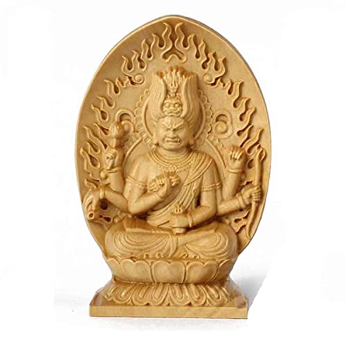 artlies 愛染明王 仏像 手のひら 恋愛 愛情 木造 持ち歩く 懐中仏像 木彫り 彫刻 像 仏具 祈願 良縁 結婚 成就 夫婦円満 無病息災 延命 戦勝 染物屋 水商売 守護 キューピッド 直江兼継 ミニ