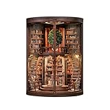 DIY Bookend Cottage Book Nook Kit, 3D Holz Miniaturhaus Bausatz mit LED Licht, Bücherregal Dekoration, Kreatives Bastelgeschenk für Erwachsene(AH01-005)