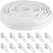 Bulk Zippers for Sewing, Arts and Crafts (Non-Separating) with 12 Metal Pulls + Free Snip - BambooMN - White