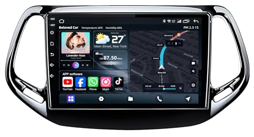 [4+64G] Car Radio for Jeep Compass 2017-2020: 10inch 1280 * 800HD Touch Screen Head Unit Stereo...