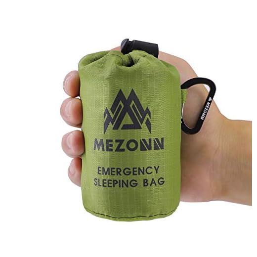 Mezonn Emergency Sleeping Bag Survival Bivy Sack Use as Emergency Blanket Lightweight Survival Gear for Outdoor Hiking Camping Keep Warm After Earthquakes, Hurricanes and Other disasters