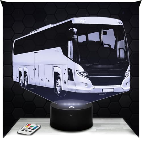 Lampephoto.fr - Lampe 3D Bus/Car Transport Poid Lourd, Veilleuse Tactile Led, Effet Hologramme 3D, Idée Cadeau Noël Anniversaire Homme, Objet décoration...