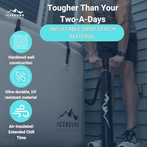 Foto de Bañera de inmersión fría inflable - XL, negro - baño de hielo de 150 galones - Compatible con enfriadores - Inflable (imagen 3)