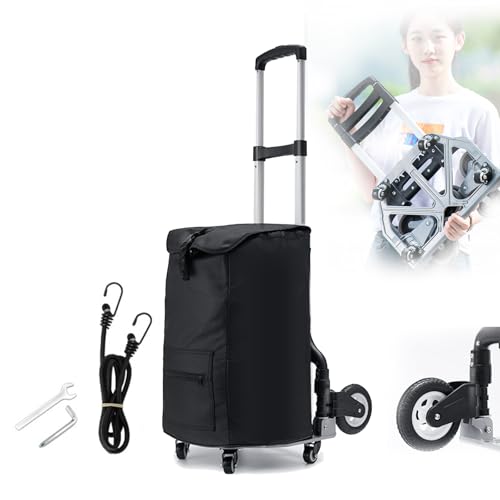 Carrello pieghevole per salire le scale, silenzioso, in lega di alluminio, multifunzione, resistente alle intemperie, per un facile trasporto e carichi pesanti