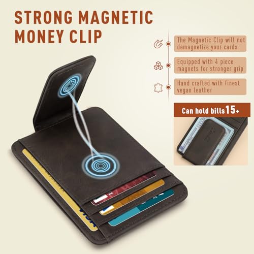 Zitahli Wallet Men-Magnetic Money Clip-Slim and Minimalist Card Case-ID Window Front Pocket Wallet Gift Boxing3