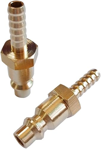 Beduan Accesorios de manguera de aire de latón macizo, reductor de púas de 14 de pulgada, accesorios de manguera de aire de conexión rápida (tipo