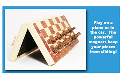 International Chess 11.4 Inch Magnetic Wooden Chess Set - Folding Board, Handcrafted Portable Travel Chess Board Game With Individual Pieces Storage Slots- Beginner Chess Set For Kids And Adults #TOP5