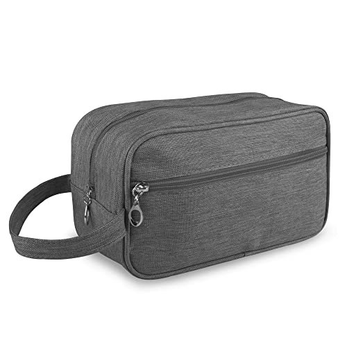 Ebbniur Toiletry Bag, Large Capacity Travel Bag for Toiletries, Waterproof Oxford Fabric Toiletry Organizer for Travel, Business Trips and Daily Use, Travel Essentials for Men or Women (Grey)
