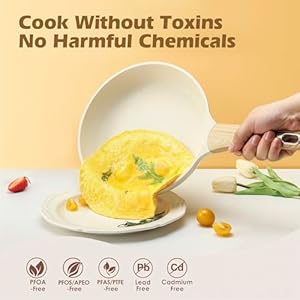Sensarte ceramic cookware sets pots and pans set nonstick 20 piece induction cookware non toxic healthy non stick kitchen cooking set with stay cool handles pfas ptfe pfoa pfos free  urban country home decor