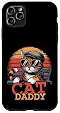 custodia per iphone 11 pro max cat daddy vintage style cool cat dad father sunset retro men