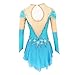 Kmeruoys Figure Skating Outfits for Girls Women Ice Skating Dresses Roller Skating Costumes Leotards (Color : Blue, Size : 110CM)