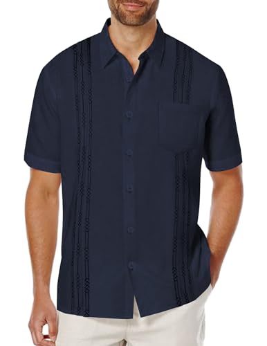 Chemise cubaine en lin idéale pour vos soirées d'été en XL
