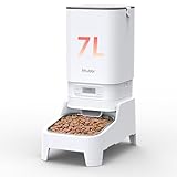 Automatic Cat Feeders, 7L/29 Cups Automatic Dog Feeder, Cat Food Dispenser with Elevated Stand, No-Jam Rotor, Up to 6 Meals for 2-15 mm Dry Food, Stainless Steel Bowl, Detachable for Easy Cleaning