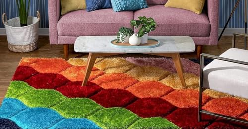 Image of Royal Look Edition Large 60 X 96 Inch Carpets for Home | Premium Shaggy Fur Rug Runner | Anti-Skid Bedroom Carpet |Premium Living Area Office Sofa Room (5X8 feet)