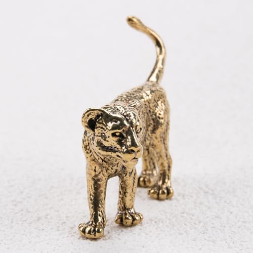 Figura de León Dorado de Latón Miniatura Decorativa miniatura 6