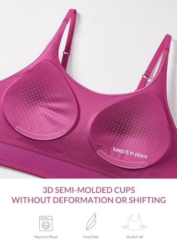 Image of baleaf Sweatleaf Adjustable Sports Bras for Women, Padded Racerback Yoga Bra, High Impact Molded Cup Workout Bra